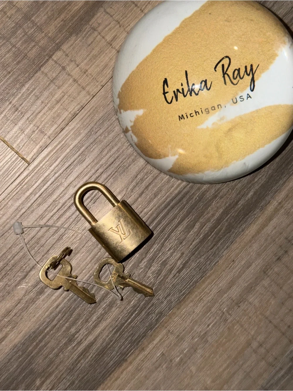 Louis Vuitton Gold Lock & Key Set- GOOD CONDITION